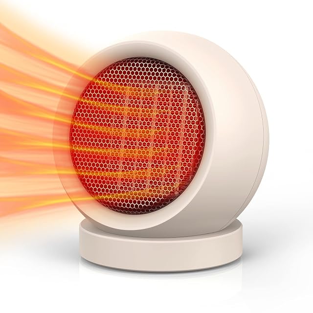 Space Heater PTC Ceramic Portable Electric Desktop Heater High Output Desktop Heater for Home Bedroom Office Desk Indoor