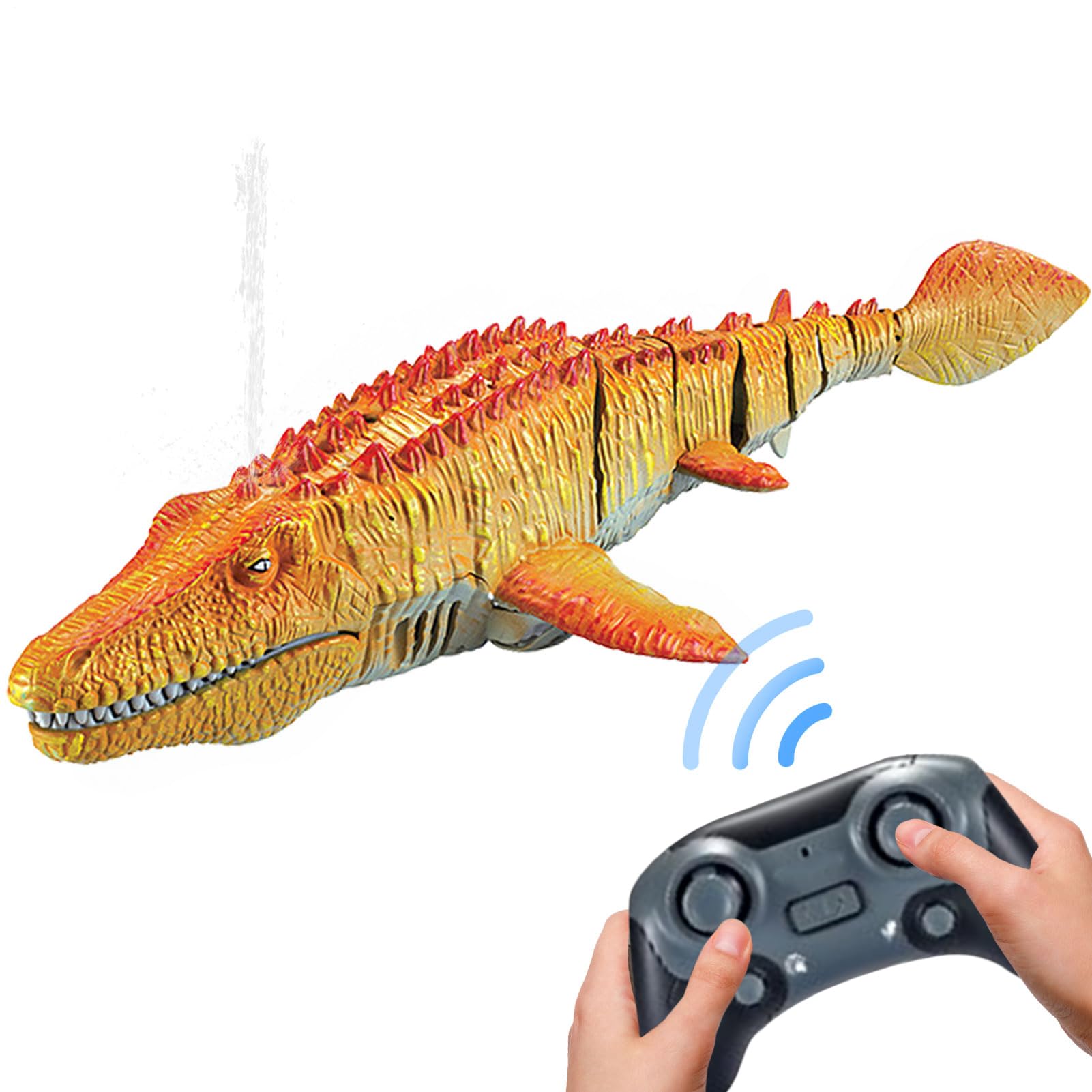 Giocattolo di Mosasaurs subacqueo - Creatura 'acqua telecomandata con effetto spray | Reptile di nuoto RC realistico con luci per avventure in piscina, di bagno interattivo o gioco estivo al