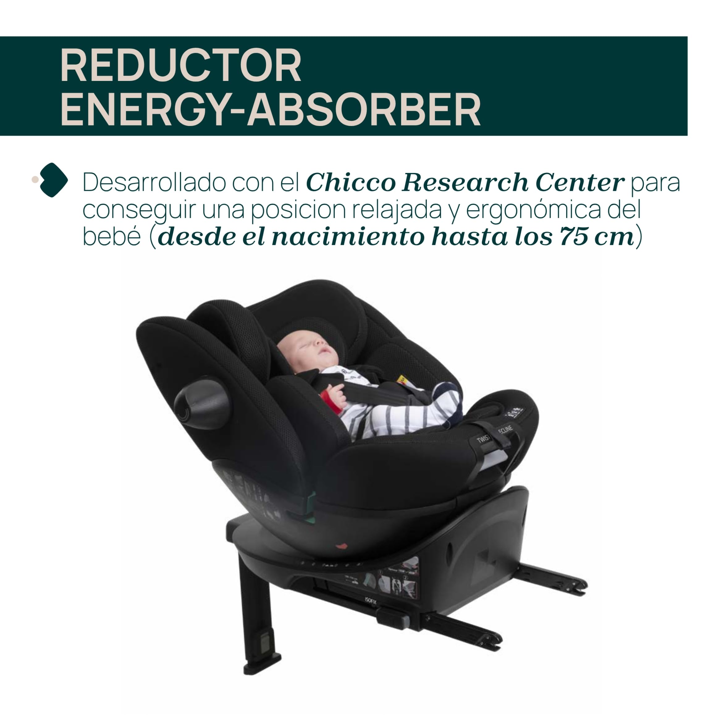 Chicco Everone I-Size, Silla de Coche con Base Isofix, De 0 a 36 Kg, De 40 a 150 cm, Homologada ECE R129/03, 360° Giratoria y Reclinable, Grupo 0+/1/2/3, De 0 a 12 Años