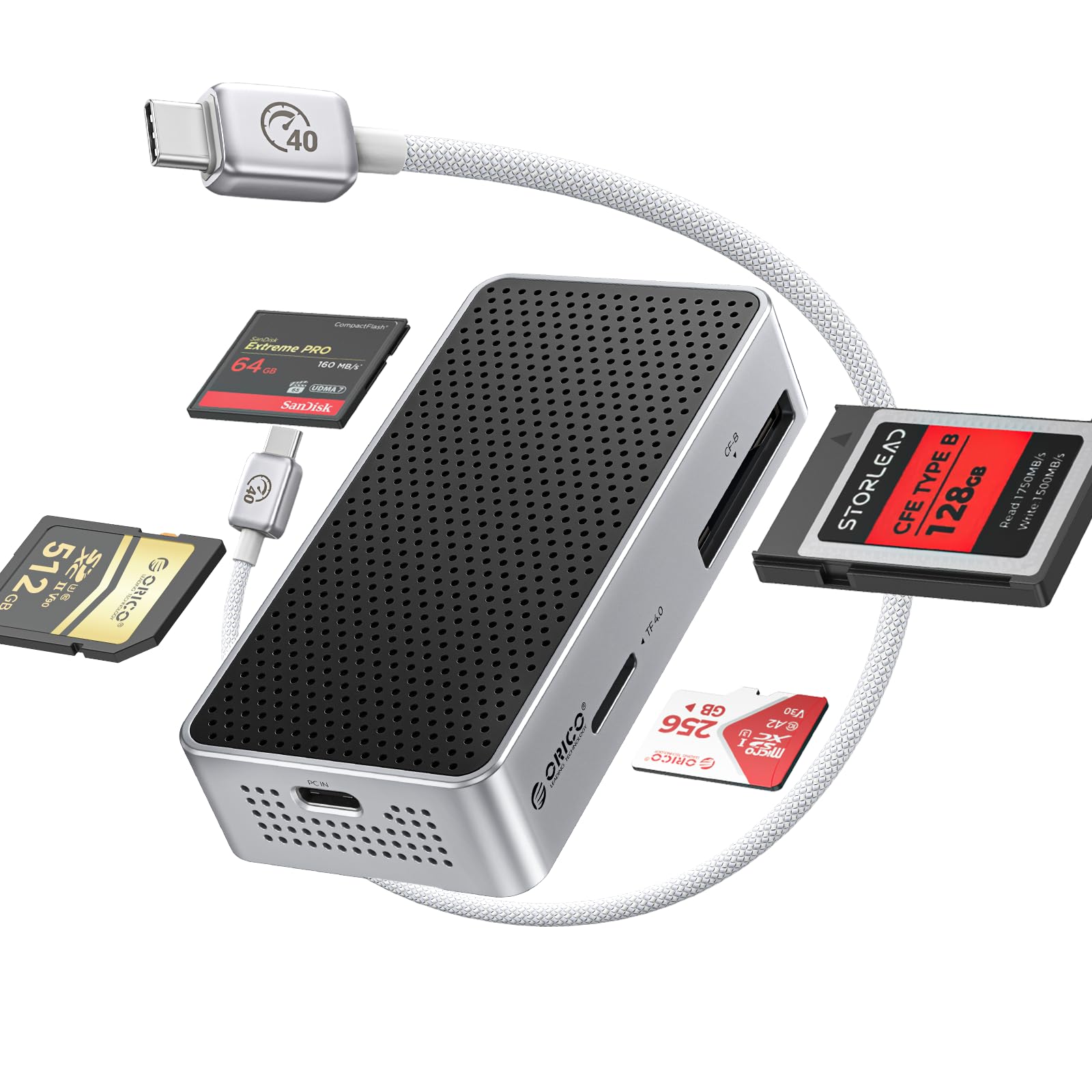 ORICO カードリーダー CFexpress Type B/ A/SD/TF Amazon.co.jp: ORICO 40Gbps カードリーダー 【CFexpress Type B