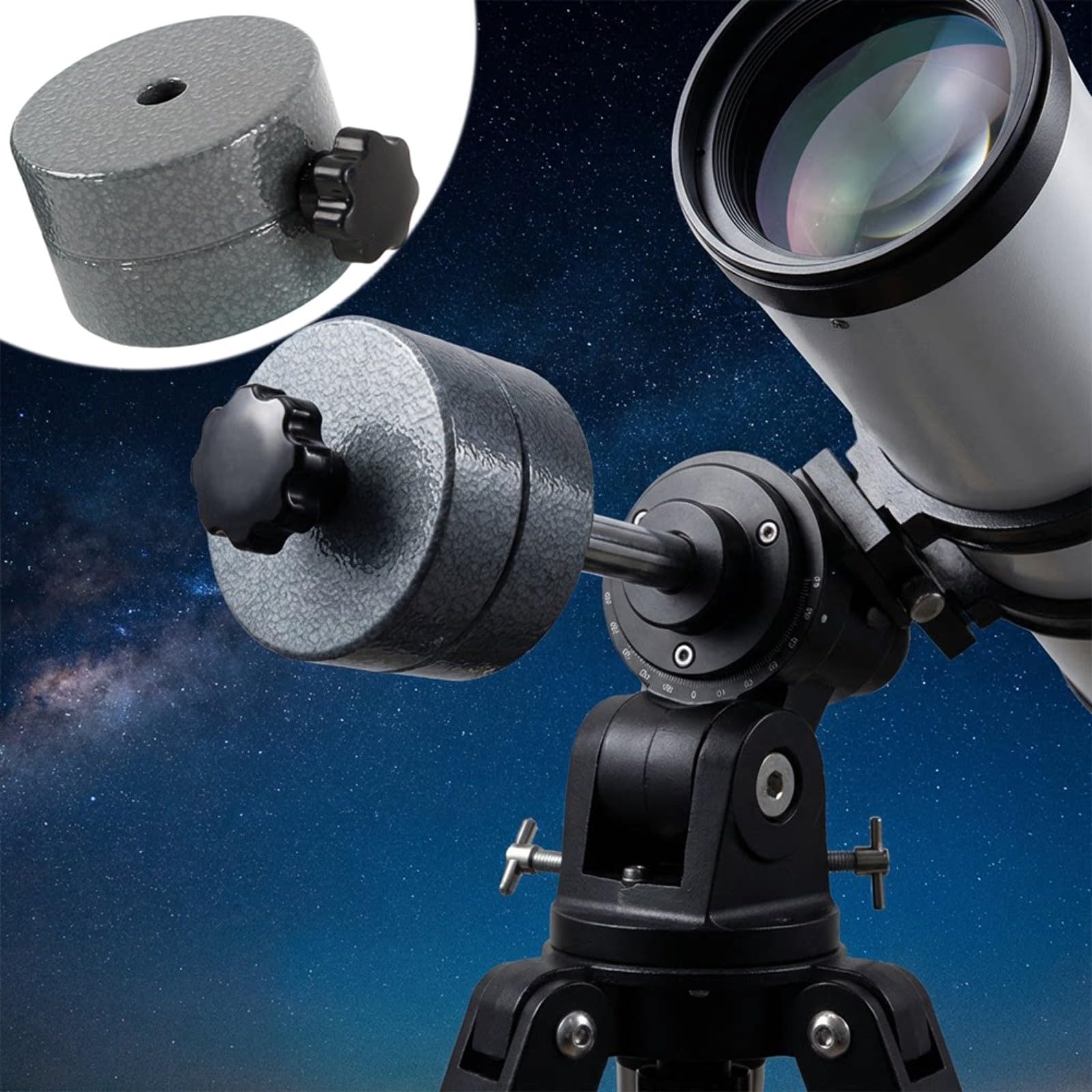 Telescopio astronomico armonico Equatoriale Mount Contrappeso per Celestron 80EQ/80DX/90DX, Ferro 18kg, Compatibile con Asta 12mm, Ideale, per Osservazione e Fotografia di Tracciamento