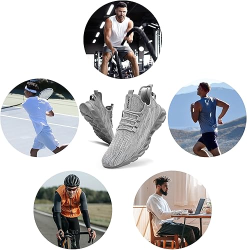 Miniatura 7 de QIJGS Zapatos deportivos de correr para hombre, para gimnasio, tenis, atléticos, de malla, ligeros, deportivos, a la moda, para entrenamiento