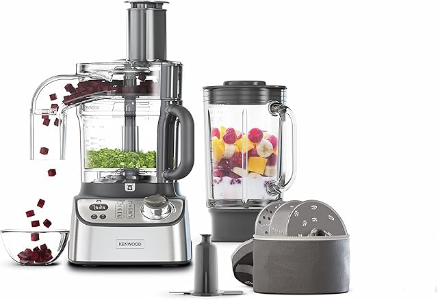 Kenwood MultiPro Express Weigh Food Processor, 8 Processing Tools, Variable Speed with Pulse Function, Integrated Digital Scales, Capacity 3L, FDM71.960SS