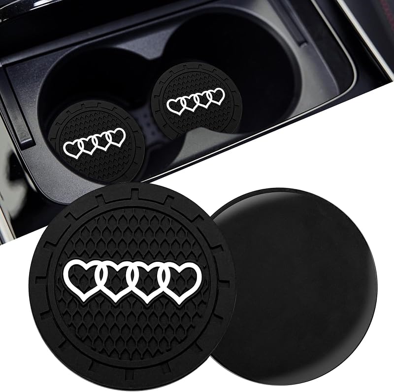Porta-Copos para Carro WOSITE em Silicone com Design Honeycomb, 6,99 cm, Preto e Branco, Kit com 2 peças