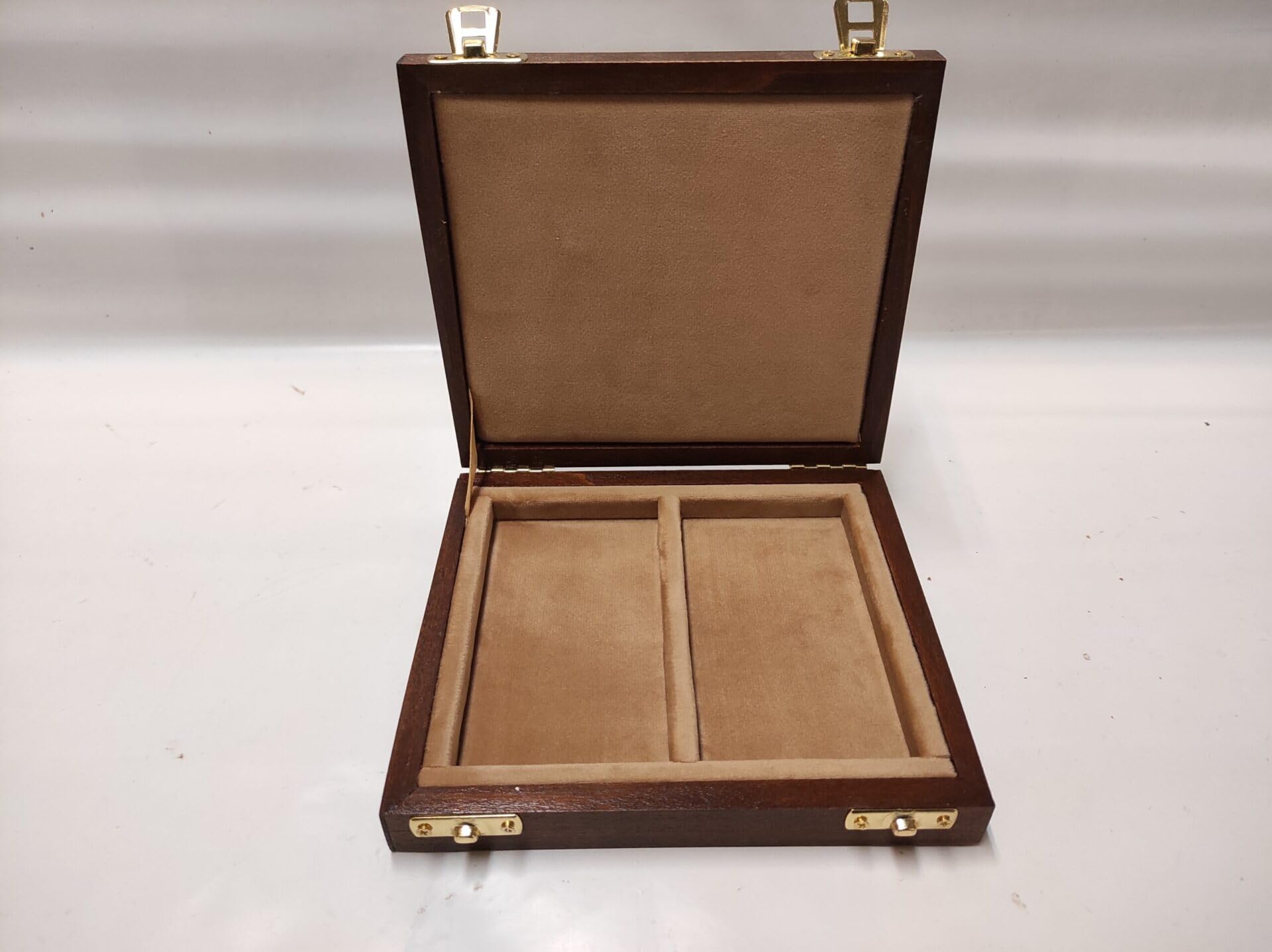 Estuche de Madera para medallas con Cinta, Expositor para Monedas y medallas de colección, 2 Compartimentos, Terciopelo Italiano, numerado y Certificado