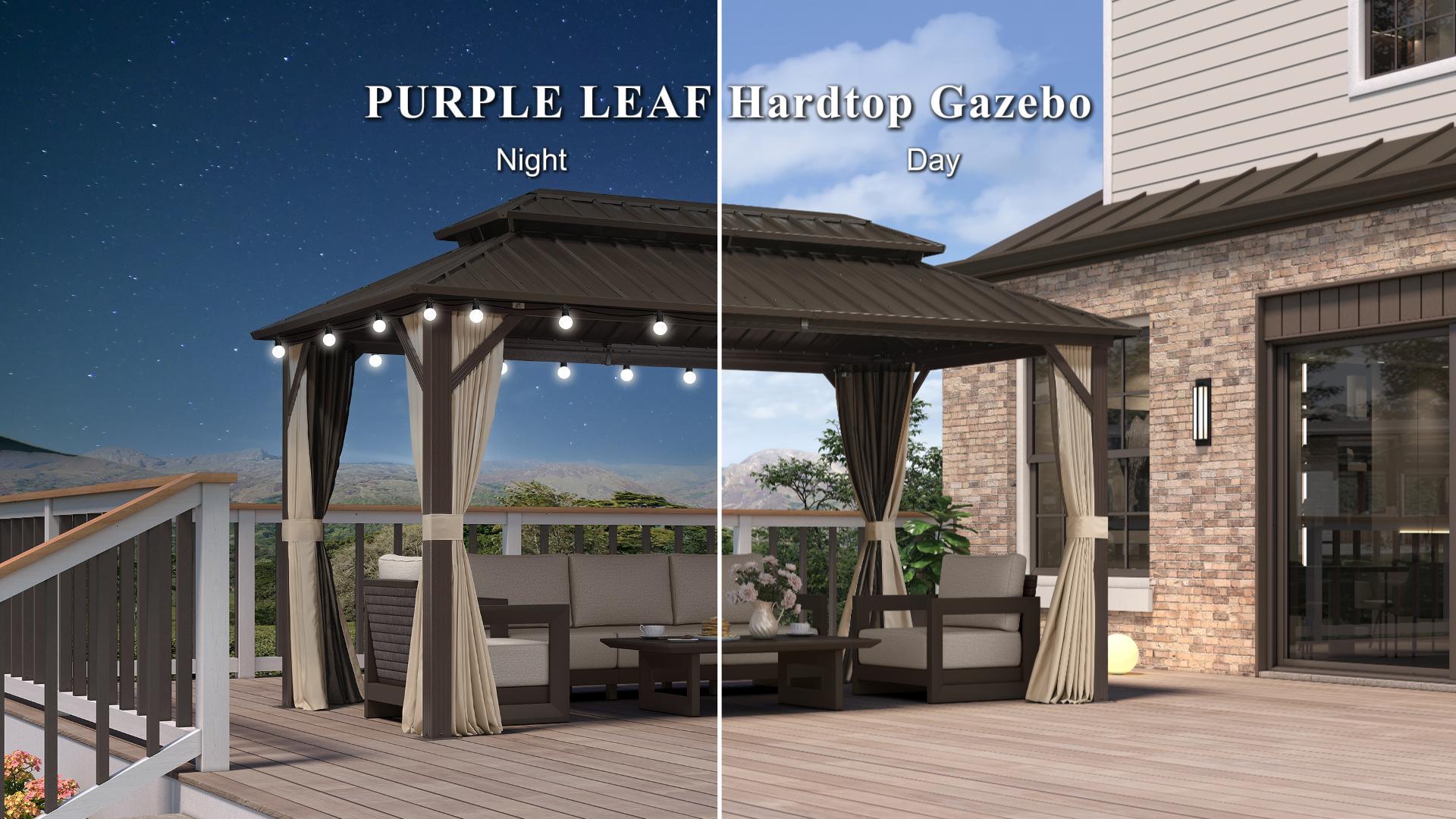 Amazon.com : PURPLE LEAF 8' X 8' Outdoor Hardtop Gazebo Metal