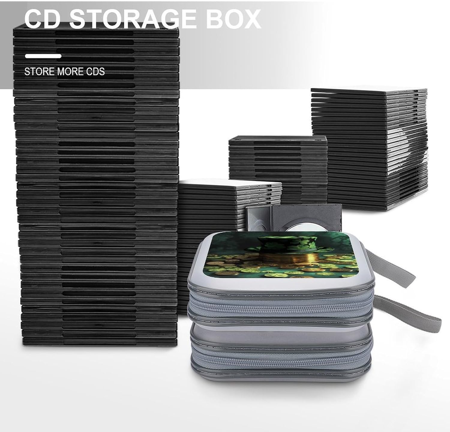 Green Hat And Gold Coins CD Case CD Storage Box DVD Sleeves