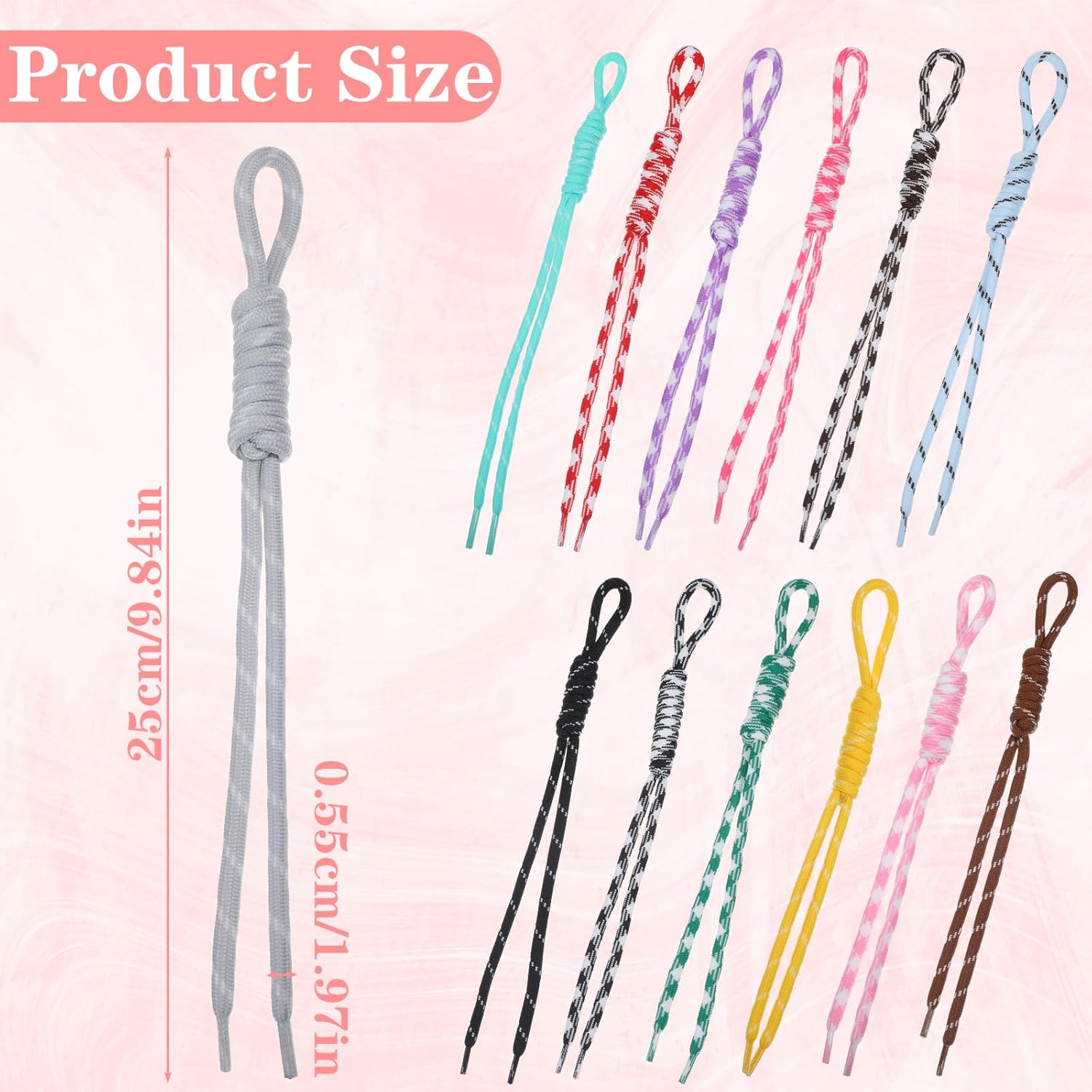 Paracord Rope Keychain, 13 Color Handmade Braided Rope Bag Charm, Colorful Nylon Cord Key Chain, Backpack Purse Handbag Decoration Accessories - Image 2