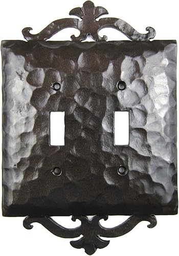 Cubierta de placa de interruptor de palanca doble de hierro forjado EPH24 (bronce)