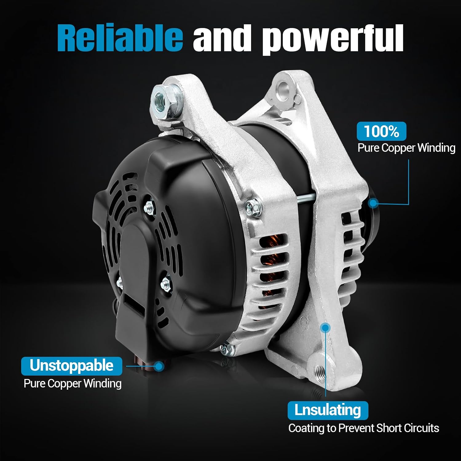 2706036010 New Alternator Fit for 2011-2016 Scion tC L4 2.5L/2012-2015 Toyota Camry L4 2.5L/2009 Toyota RAV4 L4 2.5L/2010-2012 Toyota RAV4 L4 2.5L, OE# 11402/104210-2340/270600V010/27060-36011