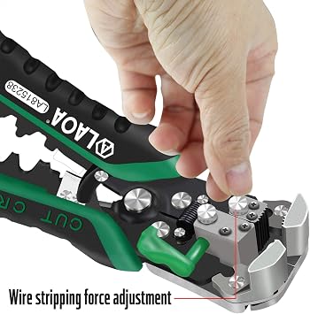LAOA Wire Stripper Tool, 8-26 AWG Automatic Wire Cutter, Green, Alloy Steel