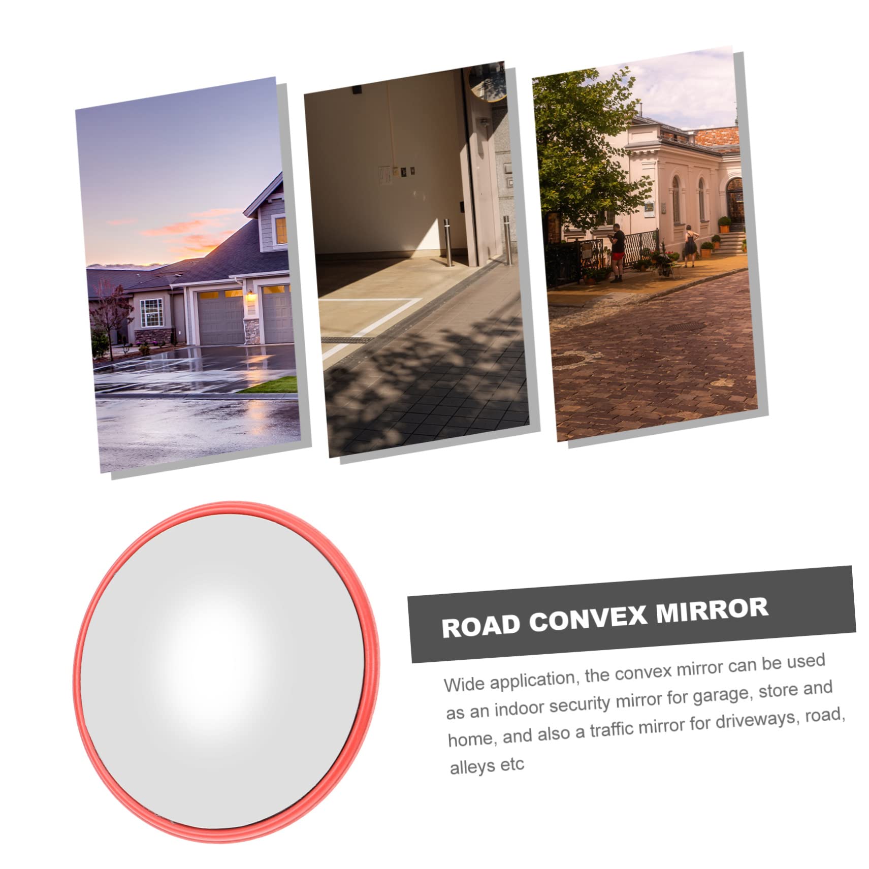 Healvian Miroir Convexe Rond Pour Sécurité Miroir De Signalisation Angle De Voirie Extérieur Pour Tournants
