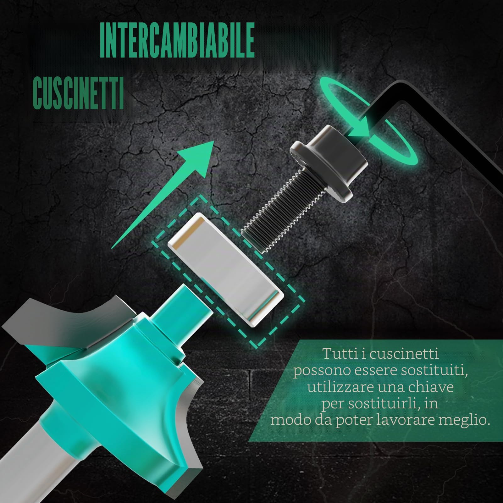 CSOOM Set di 30 frese professionali per la lavorazione del legno con cuscinetti di ricambio, adatto per fusto da 8 mm, lame in lega dura, utensili per la lavorazione del legno, confezionati in robuste