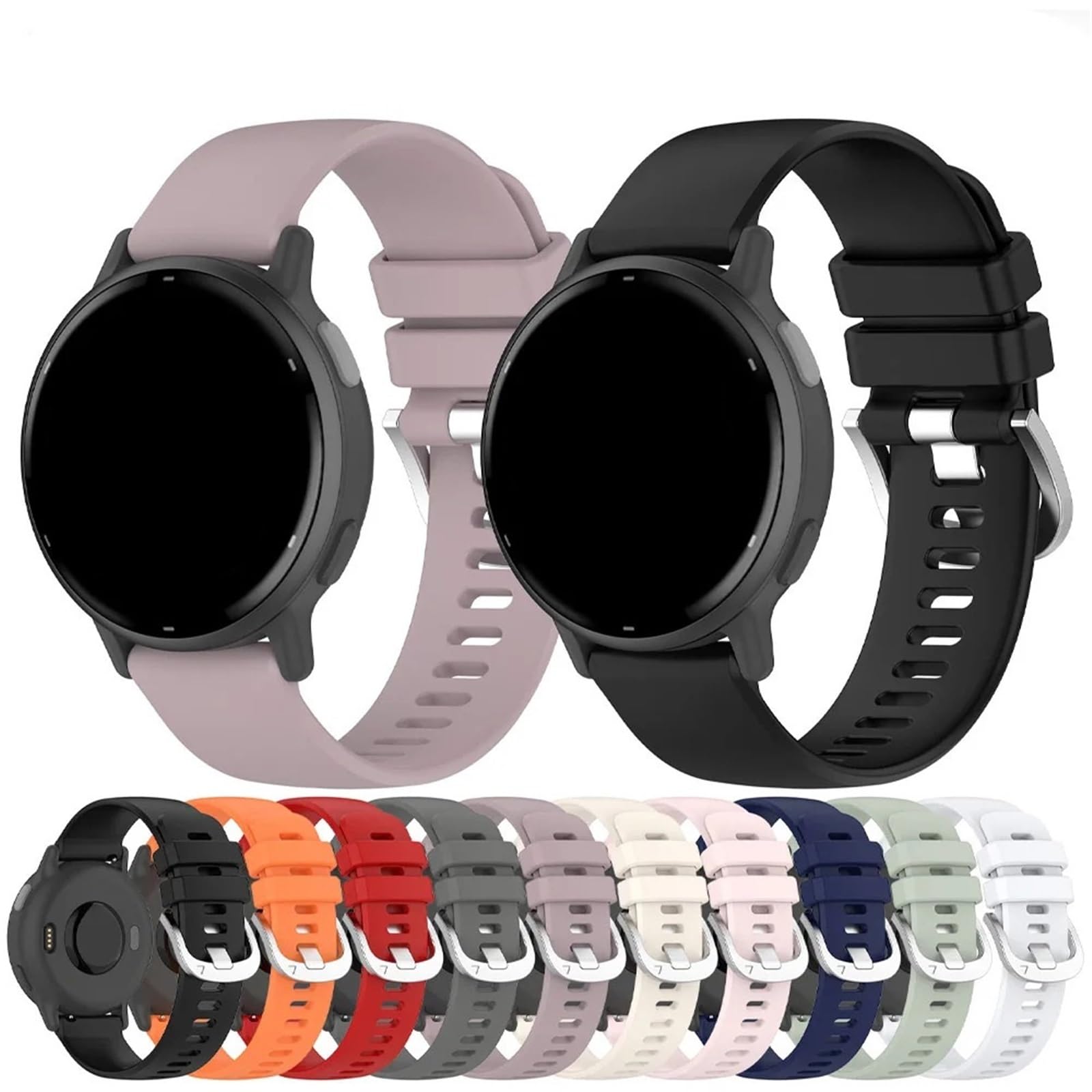 Uniwersalny zamiennik 18 mm 20 mm 22 mm silikonowy pasek pasek do zegarka bransoletka opaska na nadgarstek (czarny, 22 mm)
