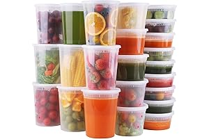 WGCC Deli Containers 48-Pack Set Lids; BPA-Free/Microwave, Freezer, Dishwasher Safe; Leak Proof Lids Food Storage