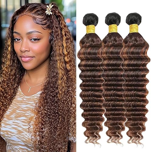 BilltiiWW Highlight Deep Wave Bundles Human Hair P430 Deep Curly