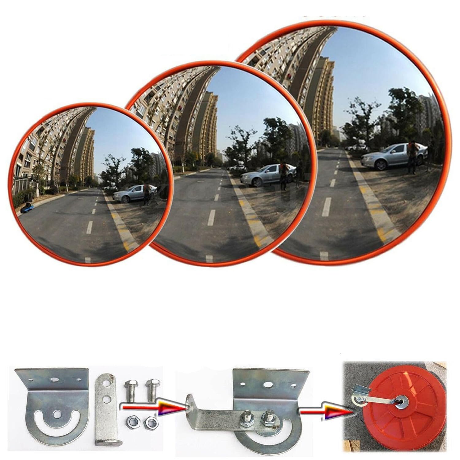 Espejo Convexo tráfico 60cm - Espejo Convexo de Seguridad Fácil Instalación - Espejo de Tráfico Para Carreteras, Almacenes, Garajes, Oficinas y Tiendas