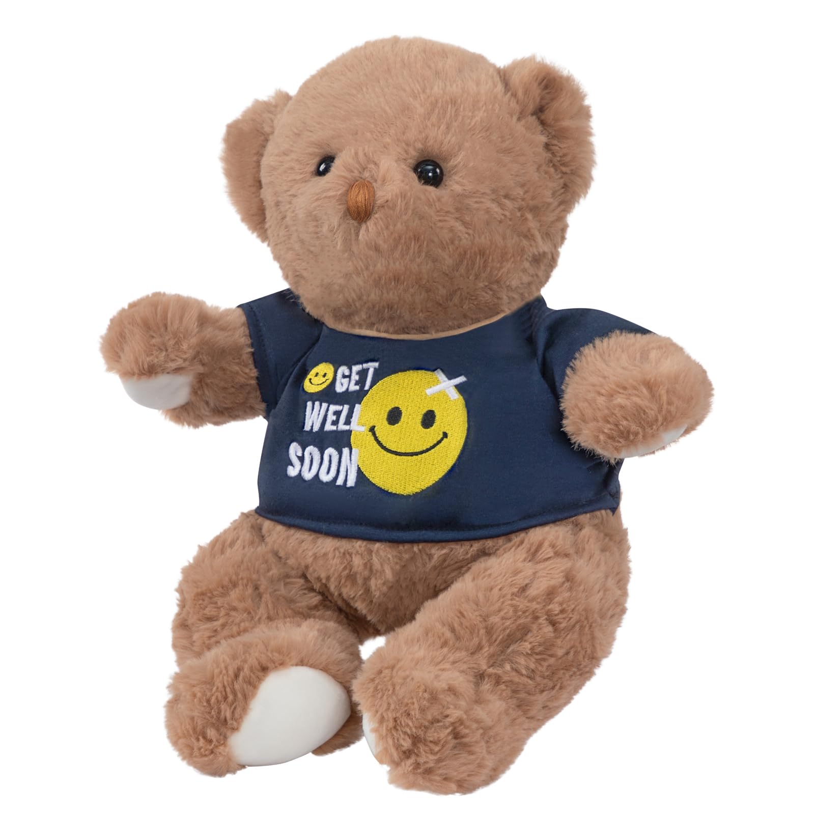 BEJOY Teddybär Süße Weiche Stofftier mit „Gute Besserung“ T-Shirt, Klein Plüschtier als Komfort Begleiter für Mädchen Jungen