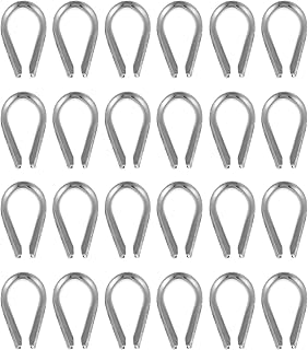 24 Pcs Capel Protection Ring Stainless Steel Thimble Rigging heavy duty thimble steel wire clamp thimble for wire stainless steel thimbles bushings 304 stainless steel Collar cable