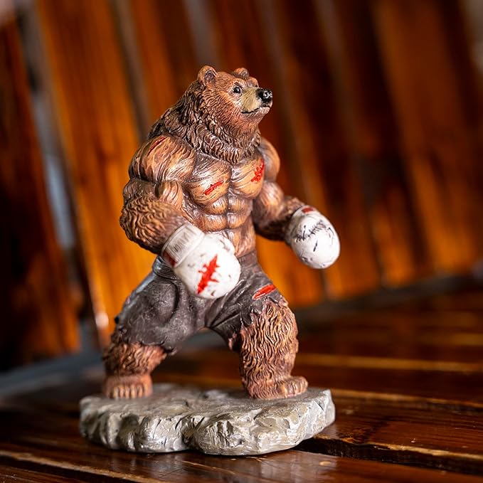 Estatua de Oso Boxeador, Resina, Decoración Hogar y Oficina, 17 cm miniatura 7