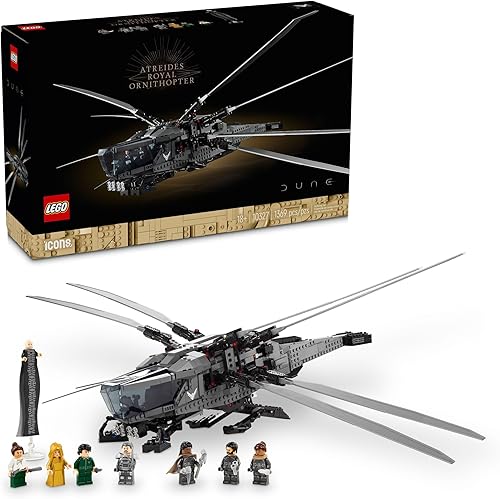 LEGO Icons Dune Atreides Royal Ornithopter 10327, modelo coleccionable inspirado en dunas para construir y exhibir, idea de regalo para adultos para