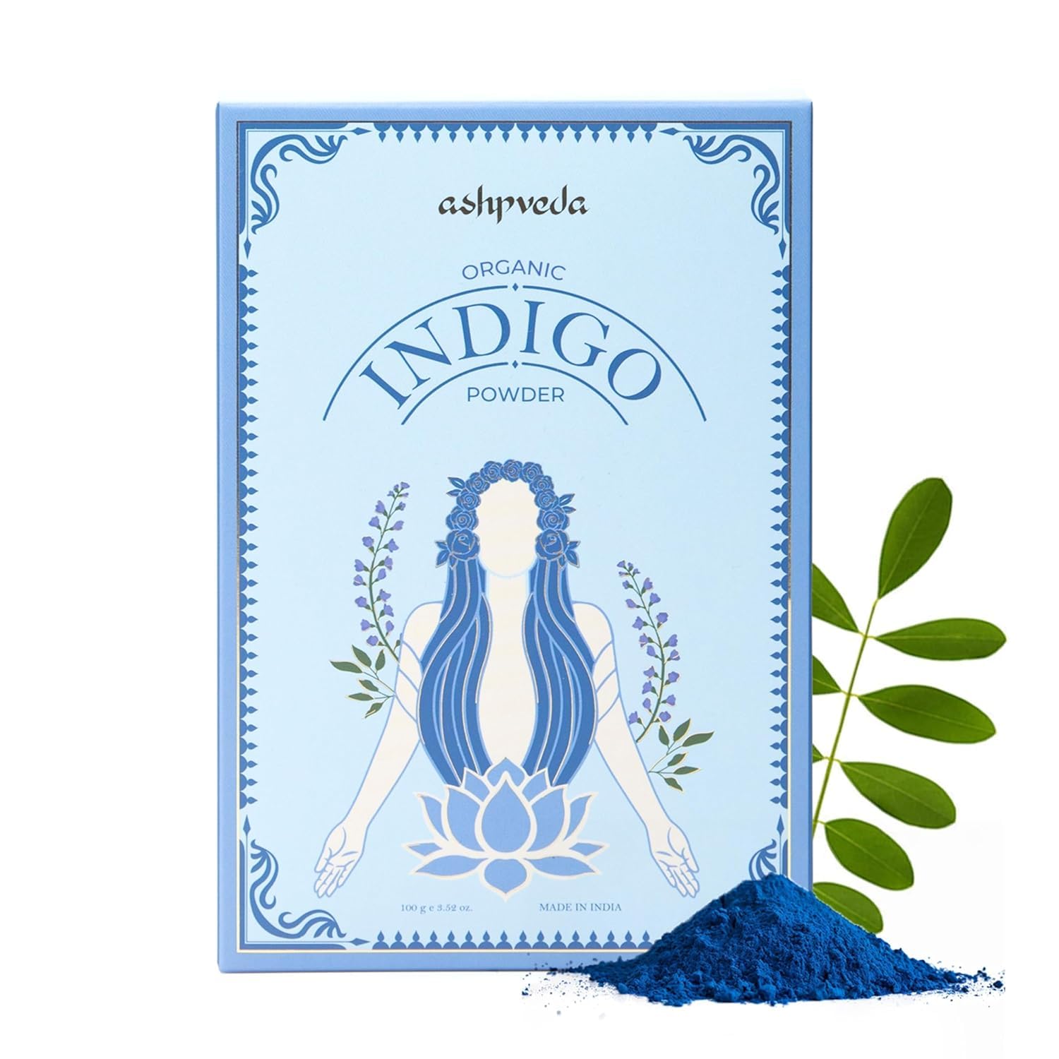 Organic Hair Colour Indigo Powder Ammonia & PPD Free Long Lasting Hair Color for a Stronger Scalp, Silkier and Shining Hair | Chemical Free Hair Color for Women and Men (100 gm, Indigo)