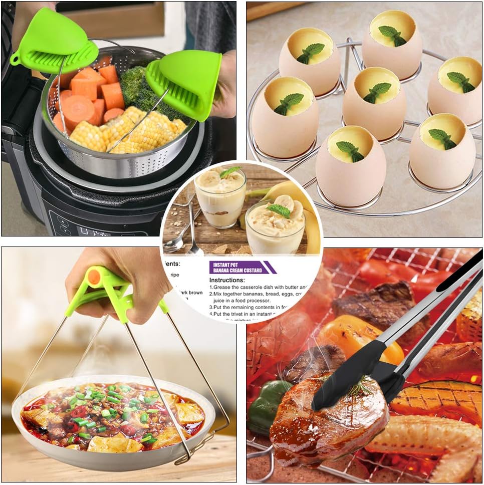 Exсluѕіvе Sресіаl Accessories for Instant Pot, Accessories Compatible with 6,8 qt Instant Pot, Ninja Foodi 8 qt - 2 Steamer Baskets, Springform Pan, Egg Bites Mold, Steamer Rack Trivet, Parchment Papers, Instructions 🛒 Crаzу Dеаlѕ Accessories for Instant Pot, Accessories Compatible with 6,8 qt Instant Pot, Ninja Foodi 8 qt - 2 Steamer Baskets, Springform Pan, Egg Bites Mold, Steamer Rack Trivet, Parchment Papers, Instructions