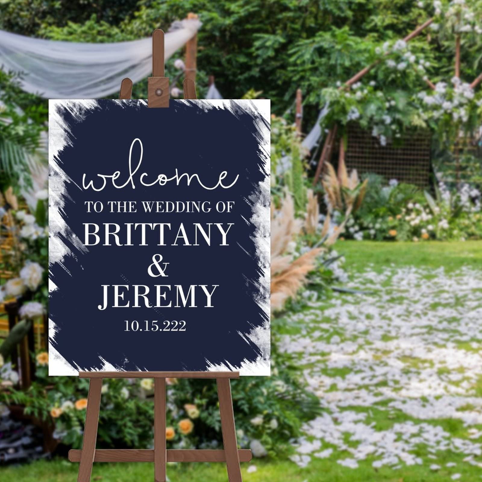 Panneau Welcome to The Wedding of de mariage personnalisable 30,5 x 45,7 cm