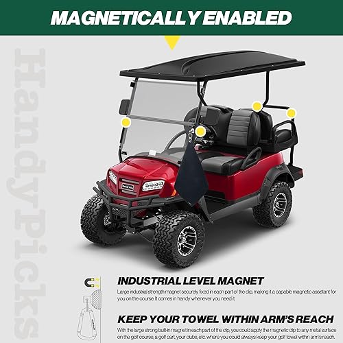 Miniatura 5 de Handy Picks Clip magnético para toallas de golf, diseño original de mini pelota de golf, imán de neodimio industrial para una fuerte sujeción al