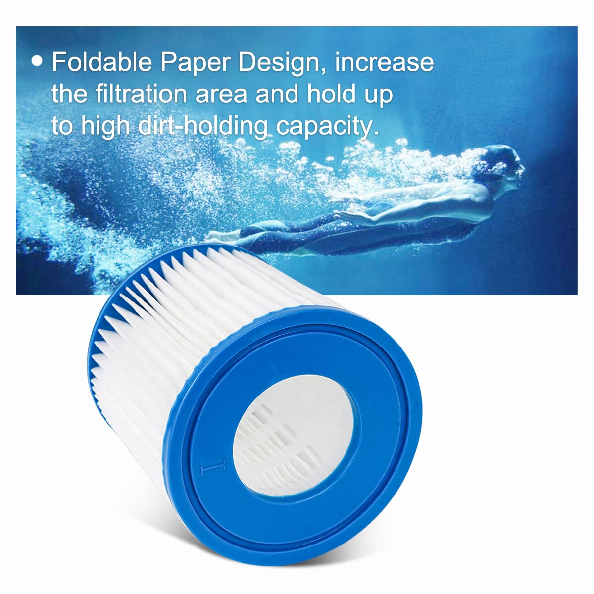 YanBan Cartouche de Filtre de Piscine Compatible avec Best-Way 58381 la Pompe de Filtration, Lot de 2 filtres de Rechange compatibles avec Flowclear Type I