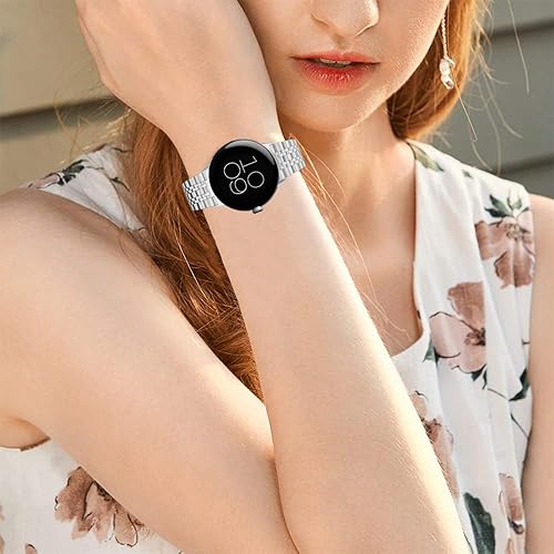 Miniatura 5 de Miimall Correa de reloj compatible con Google Pixel, correa de repuesto de cierre de mariposa ajustable de acero inoxidable para Pixel Watch para