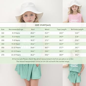 SoLu DAY8 Ensemble Ete Enfant Fille 7-12 Ans Tailleur Short