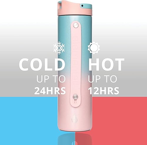 Vista 157 de Elemental Botella de agua icónica de acero inoxidable con pajilla, 32 onzas, a prueba de fugas, triple pared, aislada, para viajes y deportes, Azul