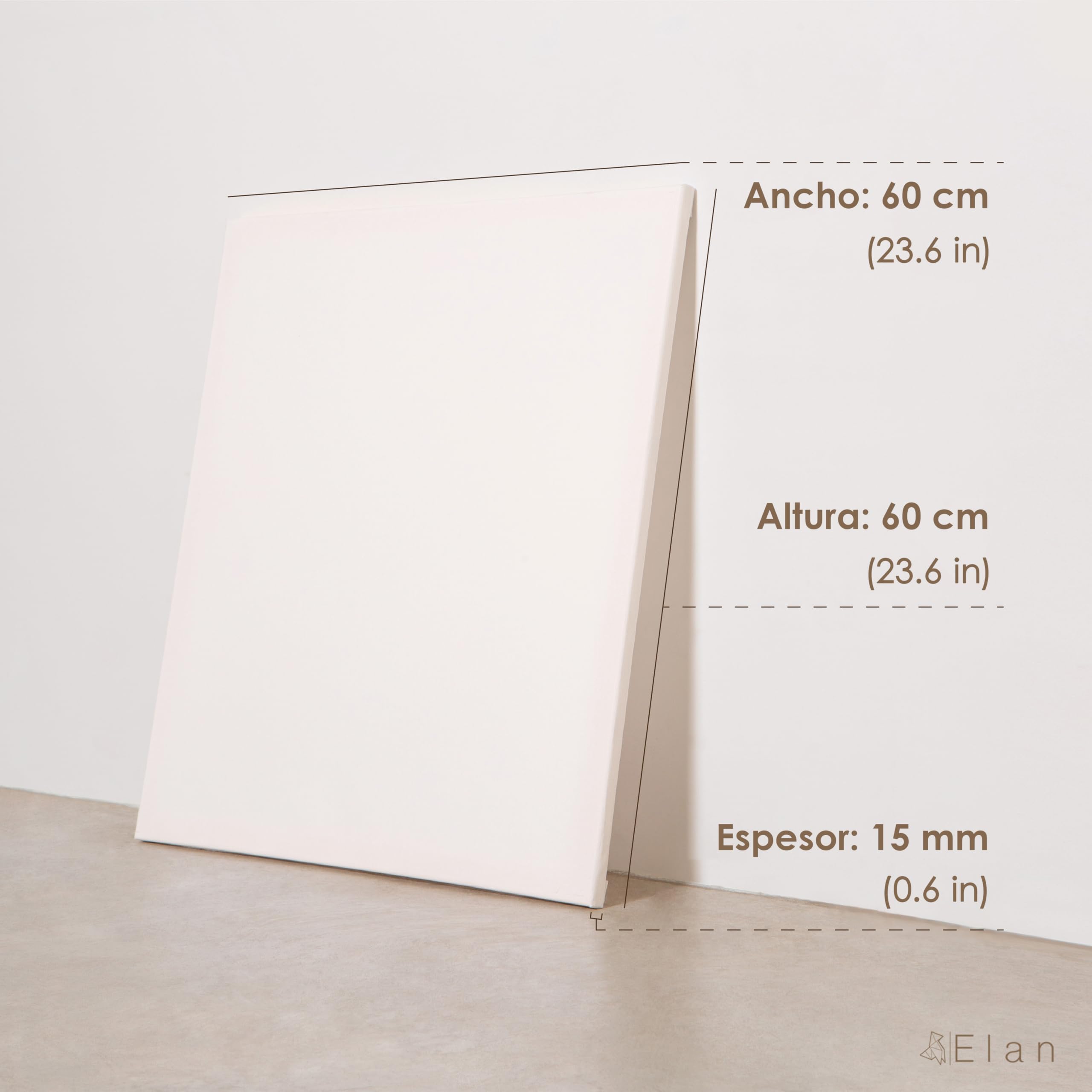 Elan Lienzos Preestirados 60x60 380gr, 4-PACK 100% Algodón Lienzos para Pintar Grandes, Canvas para Pintar, Lienzo 60x60 380 GSM, Large Canvas