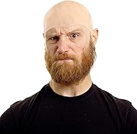 Vista 4 de WILLBOND 2 gorras calvas para Halloween, maquillaje de látex, gorra de peluca de cabeza calva, 2 tamaños, accesorio de disfraz falso para niños