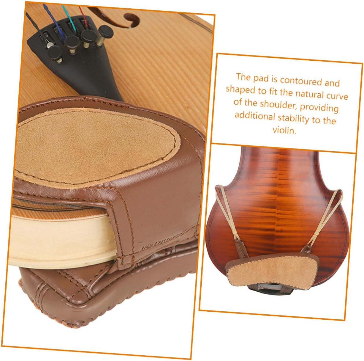 KESYOO Violin Chin Rest Pad Shoulder Rest Pad Durable Sheepskin Design for Enhanced Comfort and Support Ergonomic Fit for Violin Players