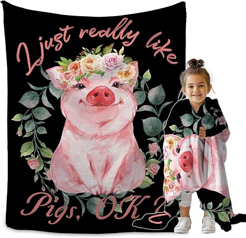 Manta de animales de granja, regalo para niños y niñas, diseño de celosía, cálida, acogedora, suave, de felpa, ligera, de 40 x 50 pulgadas, para