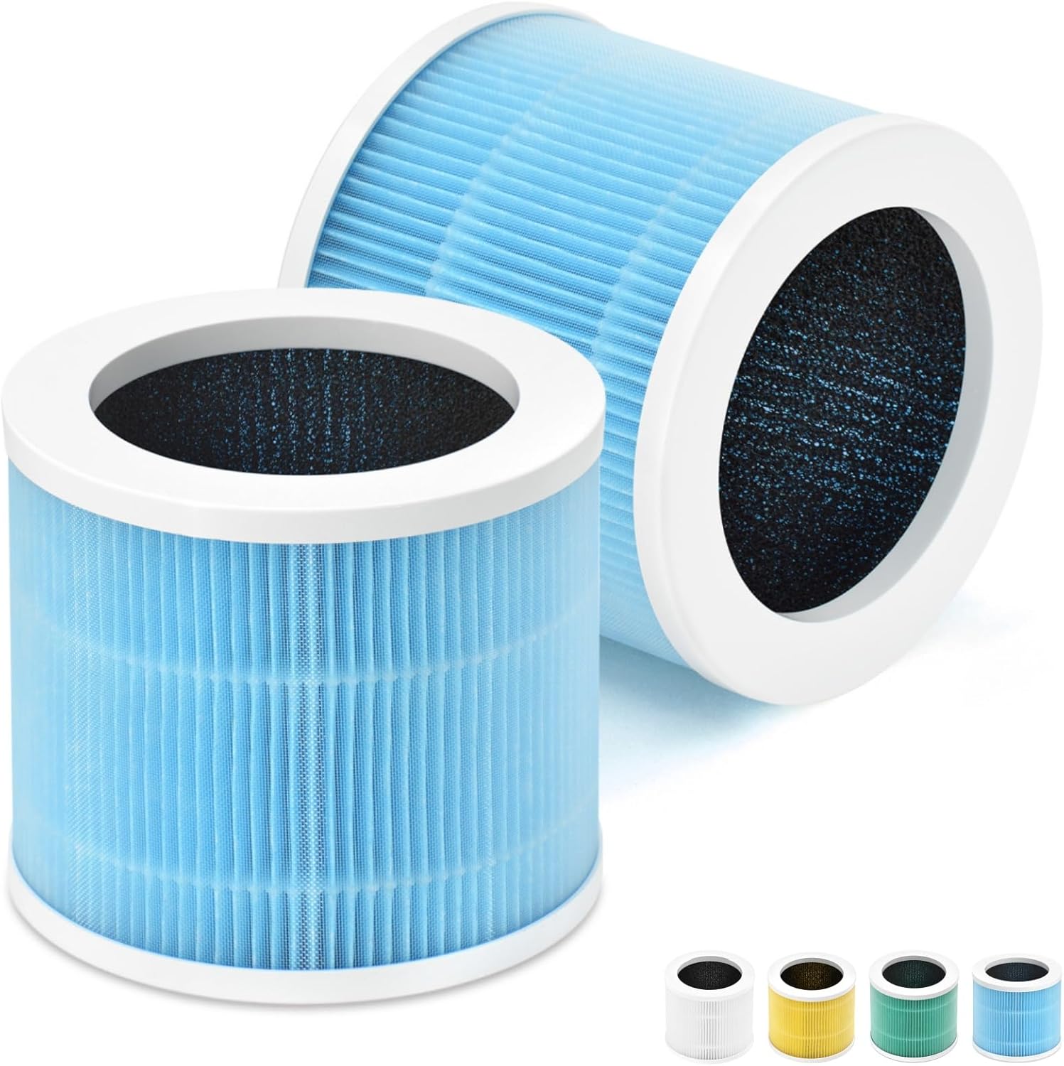 A1 H13 HEPA Filter Smoke Comptible with VEWIOR Air Purifier A1W HQSC-50, HQKJ-80, AMEIFU AP01W, KOIOS HQKJ-50, Tailulu HQZZ-60 PUR0003 Air Purifier, 3-in-1, Blue 2-Pack