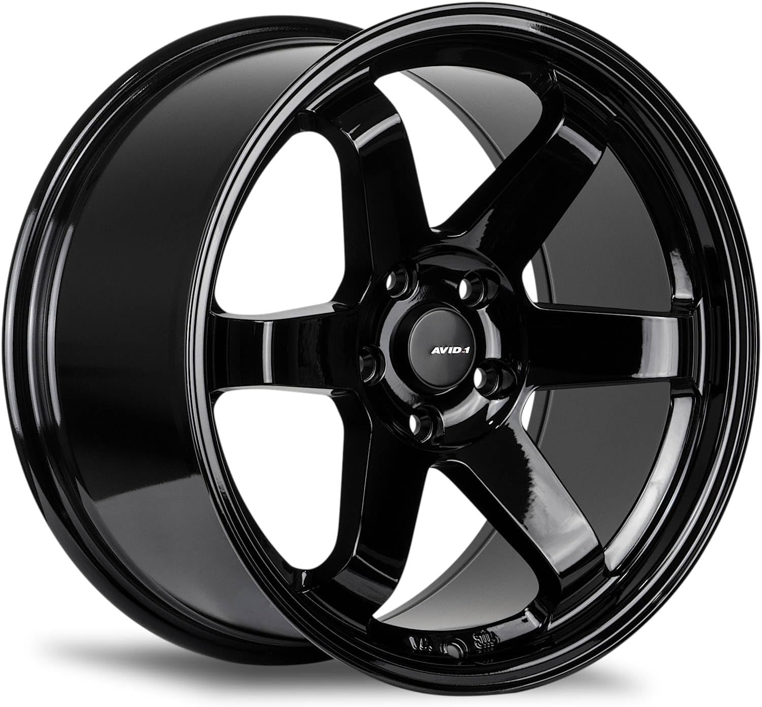 AVID.1 AV-06 Gloss Black 17x8 Custom Wheel – Fits 5x100 Bolt Pattern with +35 Offset – Lightweight Performance Alloy Wheel – Aggressive Street Style & Track-Ready Car Accessories