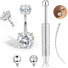 CASSIECA Titanium Belly Button Bars Gold Silver Belly Bar with AAAAA+ CZ
