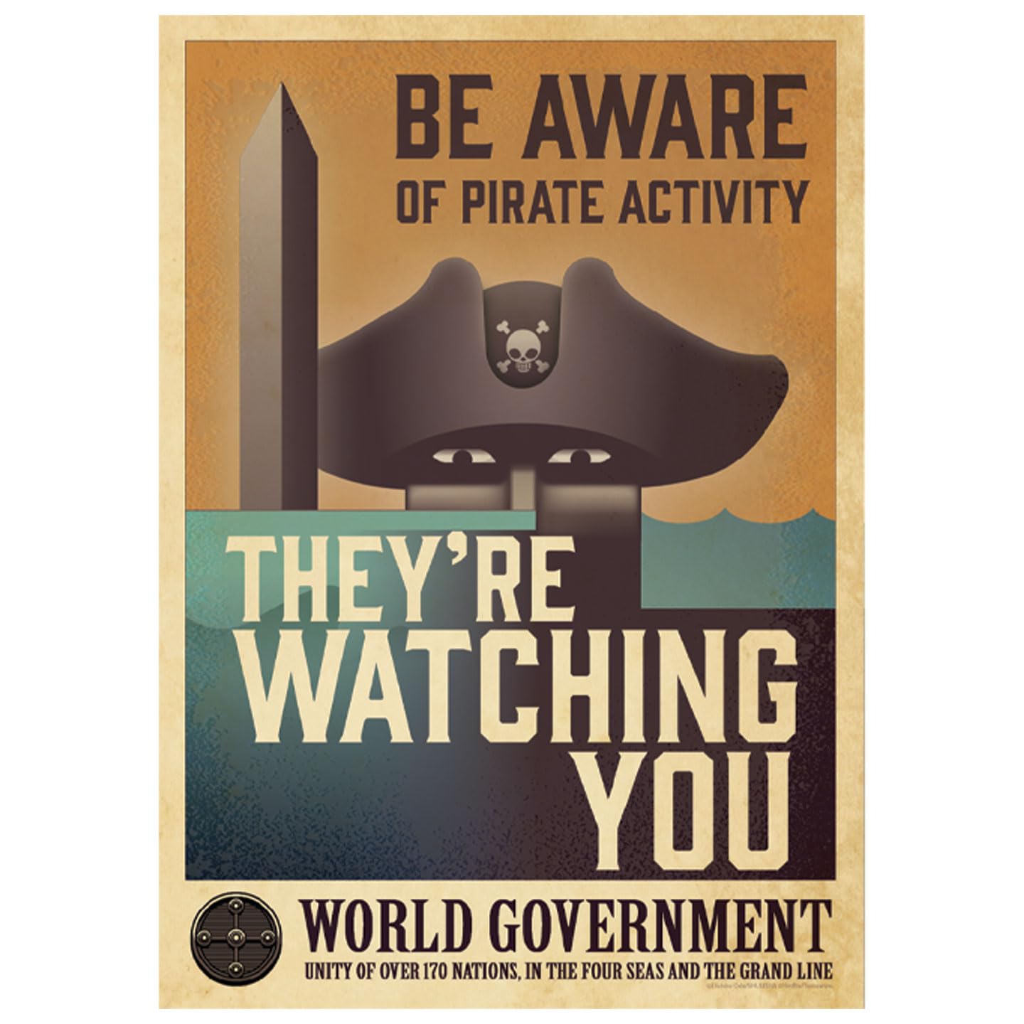 Fanattik Beige One Piece Limited Edition A3 Art Print – World Government Poster – Officially Licensed Collectible, Individually Numbered With Certificate Of Authenticity (995 Worldwide)