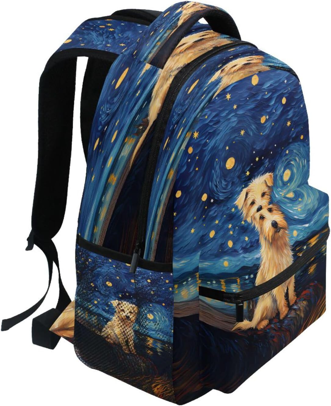 Starry Dog Backpack for School Boys Girls Adults Kids Bookbag Laptop Bag 15L