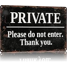 Private Please Do Not Enter Thank You Funny Poster 8x12 Inch Vintage Aluminum Metal Tin Signs-For Bathroom Cafes Bedroom Patio Porch Indoor Or Outdoor Use Wall Decor