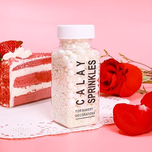 Miniatura 3 de Confeti comestible de azúcar perla blanca 120g 4.2oz para hornear, confeti para pasteles, cupcakes, coberturas de helado, decoración de galletas,