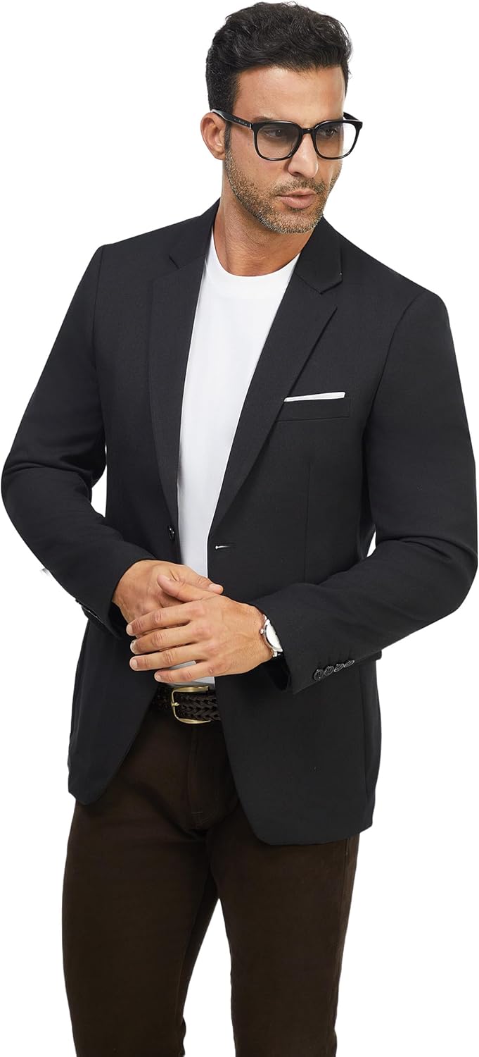 WULFUL Mens Casual Blazer Suit Jackets Slim Fit Two Button Sport Coats Lightweight Business Jacket - Image 3