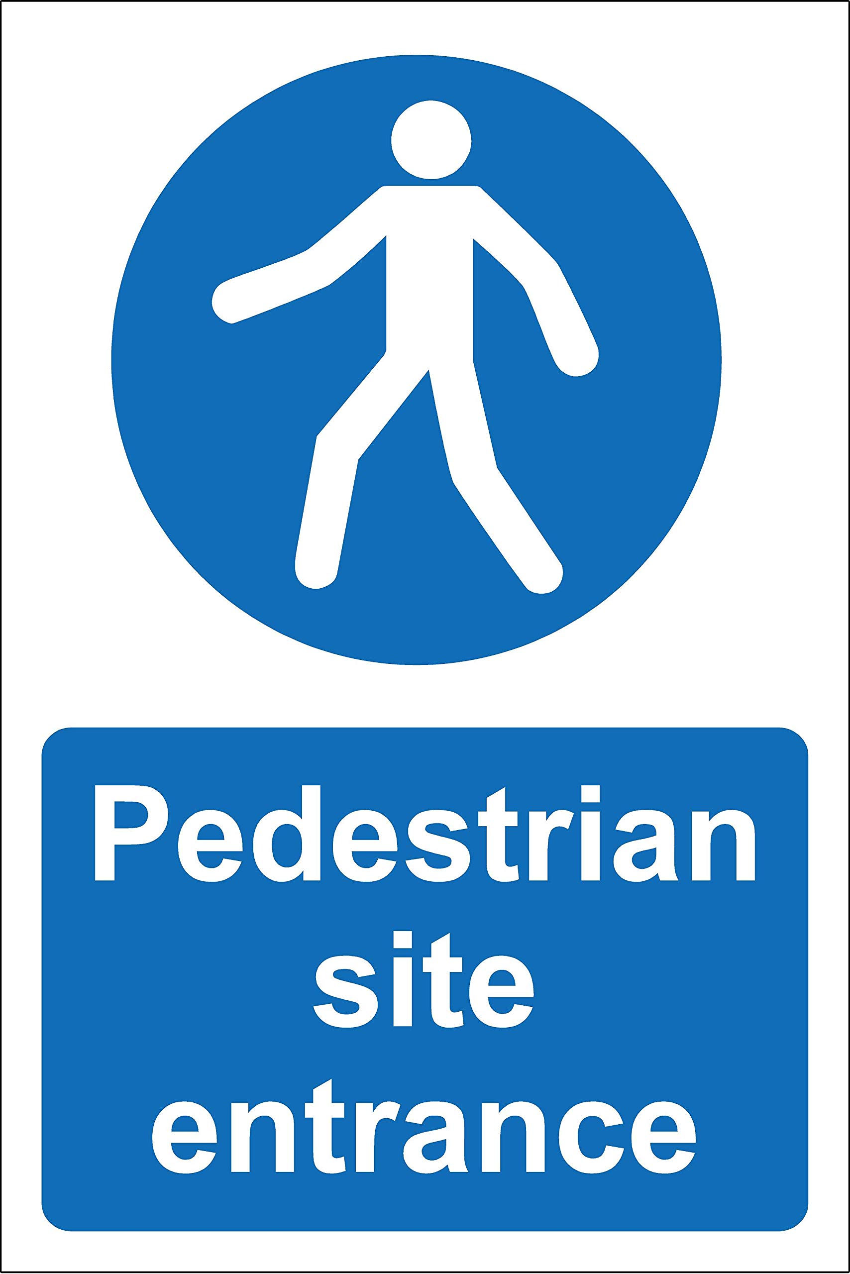 Kpcm Display Ltd Pedestrian Site Entrance Safety Sign - 1.2Mm Rigid Plastic 300Mm X 200Mm