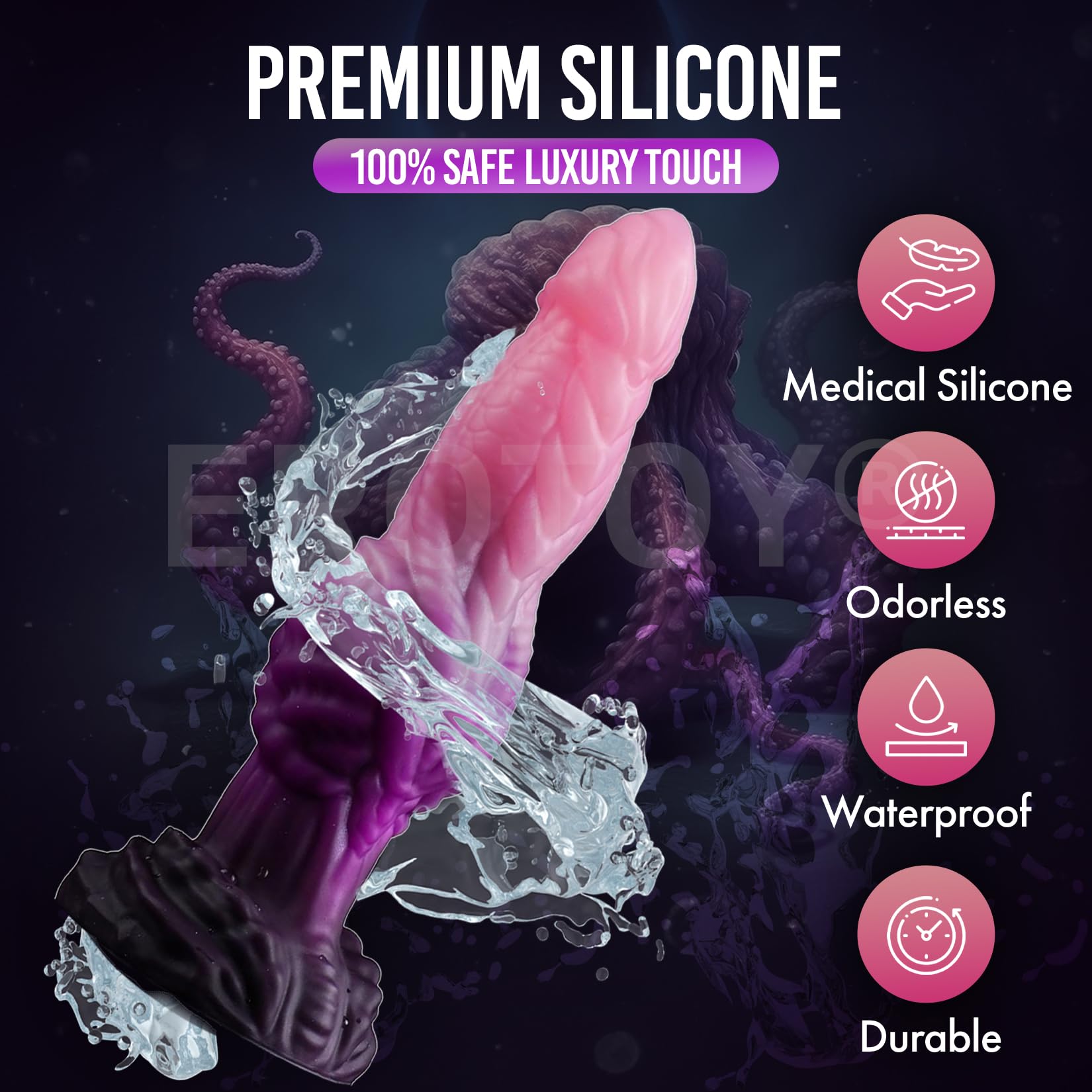 9" Thick Fantasy Monster Dildo with Knot U & G-spot Dragon Dildo with Suction Cup, Long Anal Plug Adult Sex Toys & Games for Women Men Couples (): Drakopod