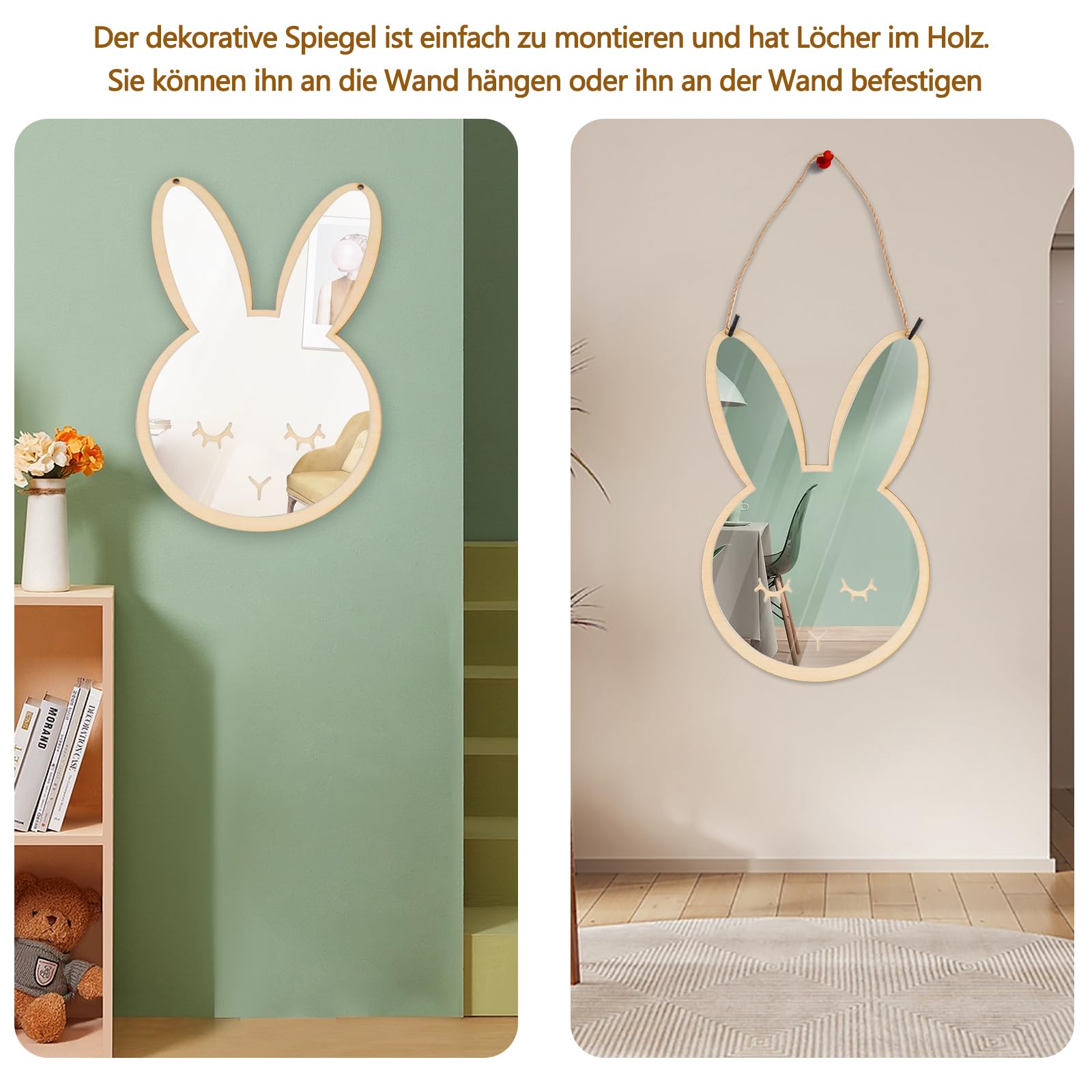 Miroir Décoratif Ours En Bois Naturel Pour Chambre Enfant - Cozy Kids | Meuble Enfant & Veilleuse Bébé Bois Naturel