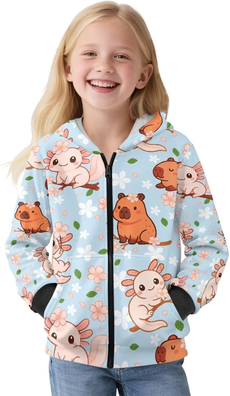 Zip Up Hoodies for Girls Sweatshirts Fall Jackets Hooded Coats Kids Winter Outfits for Everyday 6-16 Years