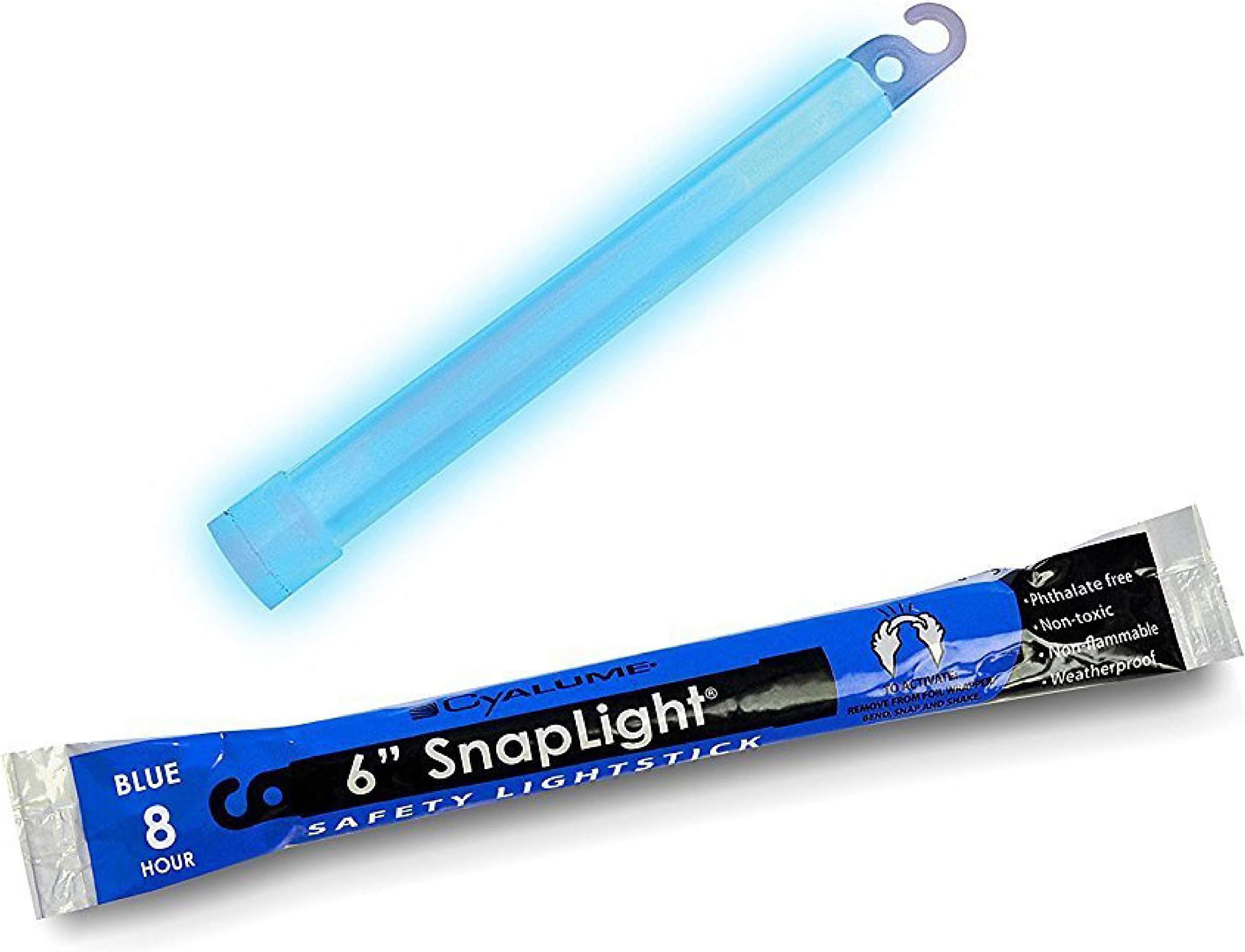 CyalumeSnapLight Blue Light Sticks - 6 Inch Industrial Grade, High Intensity Glow Sticks with 8 Hour Duration (Pack of 20)